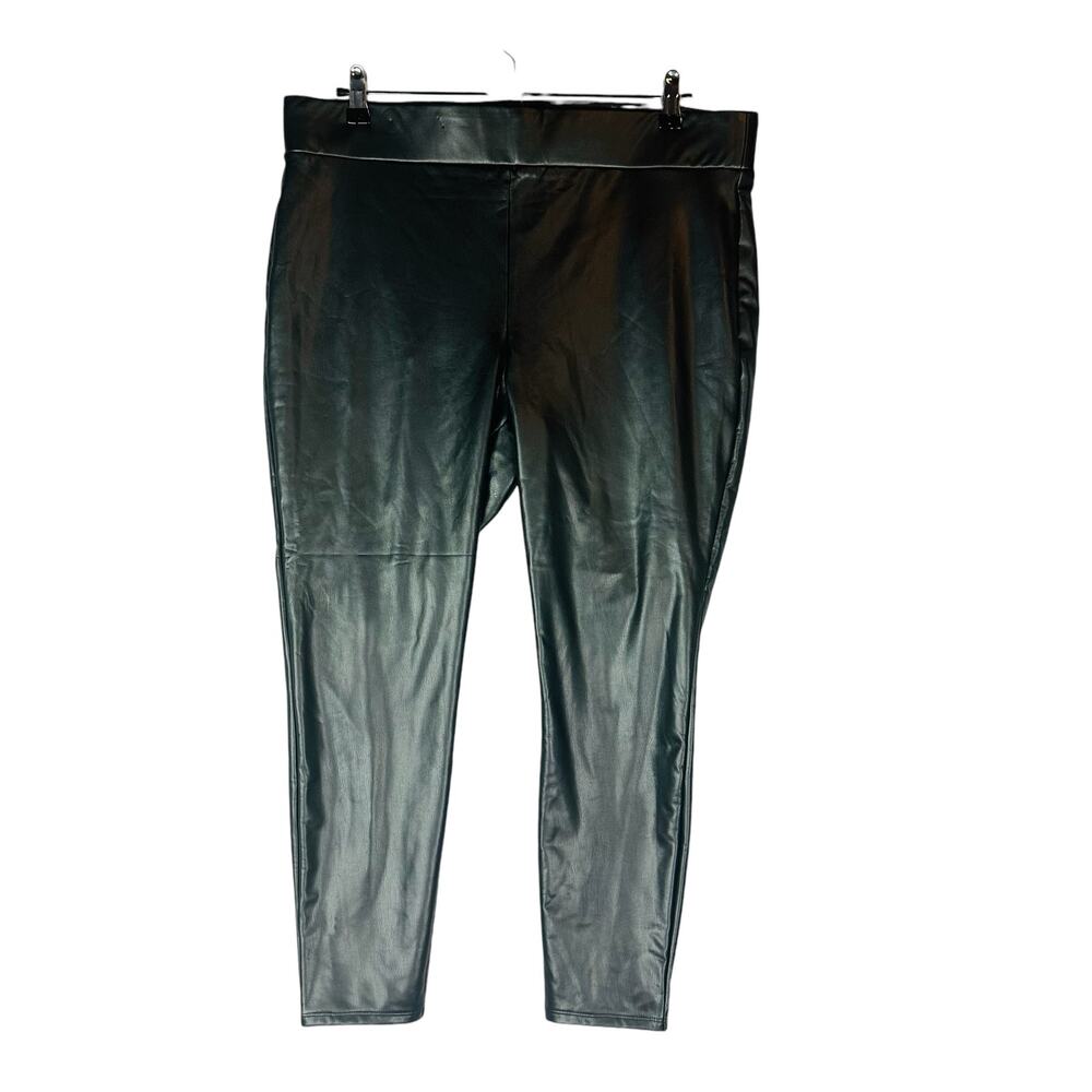 New Loft Womans Sz XLP Petite Pants Pull On Black Vegan Leather Legging NWT